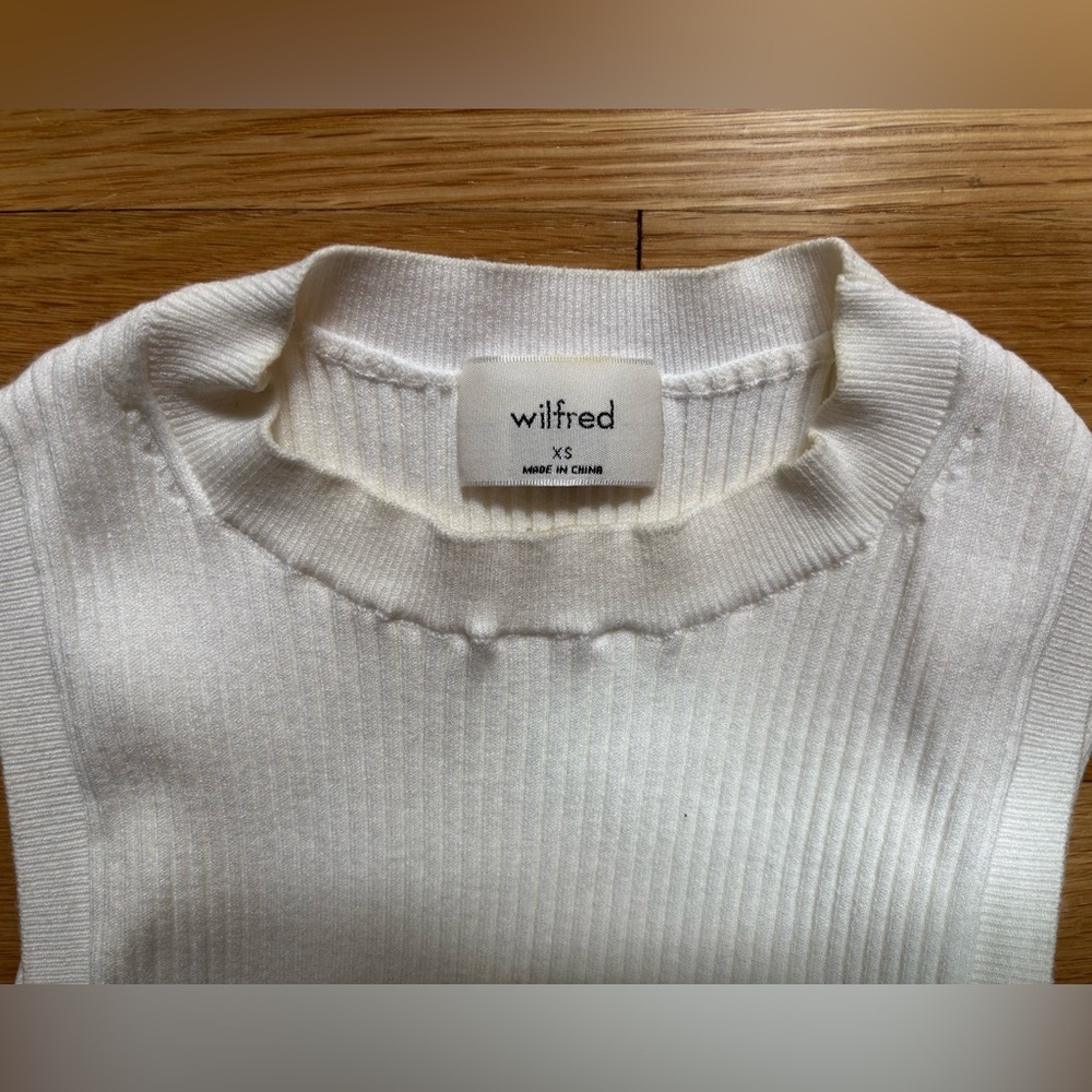 Aritzia Wilfred Reso Sleeveless Crop Top / XS White Birch - Picture 4 of 10